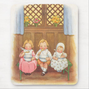 Vintage Pease Porridge Hot Childrens Nursery Rhyme Mouse Mat