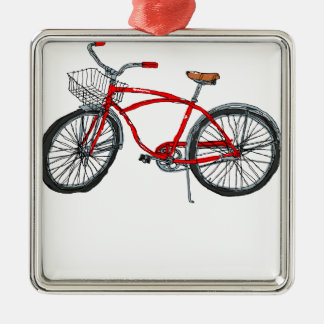 Vintage Pedal Power Bicycle Drawing Metal Tree Decoration
