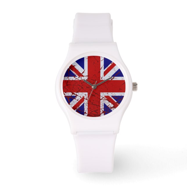 Vintage Peeling Paint Union Jack Flag Watch (Front)