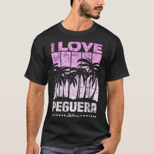 Vintage Peguera Mallorca Palm Trees I Love Peguer T-Shirt