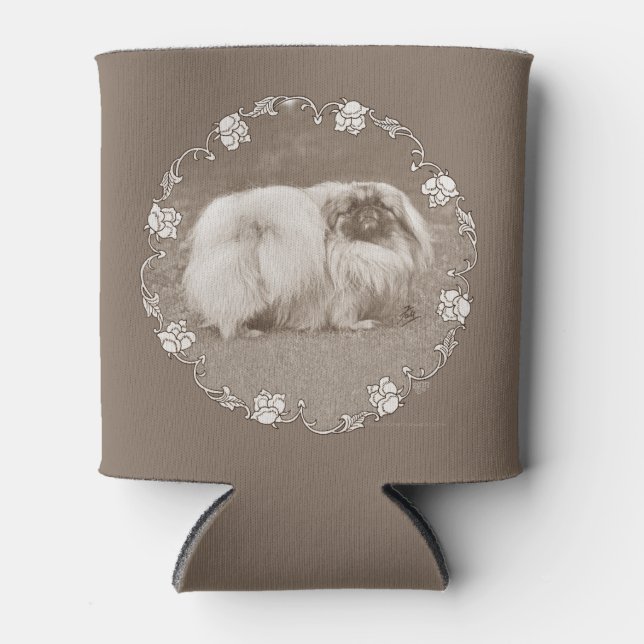 Vintage Pekingese Can Cooler (Front)