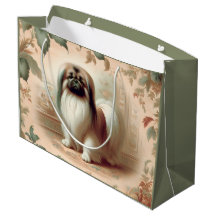 Vintage Pekingese gift bag