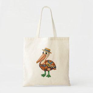 Vintage Pelican Floral Tote Bag