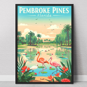 Vintage Pembroke Pines Florida Poster