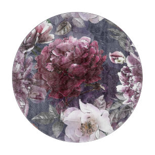 Vintage Pencil Florals: Colourful Bokeh. Cutting Board