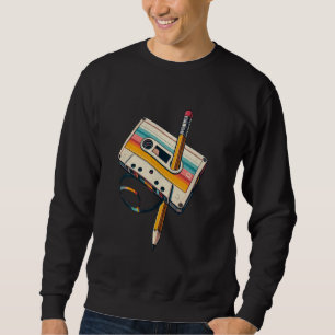 Vintage Pencil Rewind Cassette Tape Nostalgia Part Sweatshirt