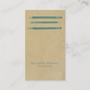 Vintage Pencils Blue Business Card
