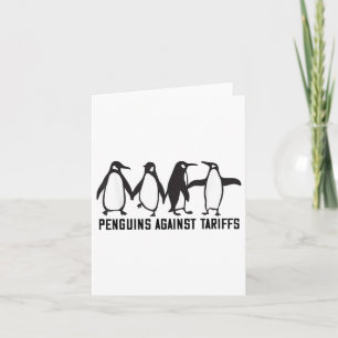 Vintage Penguins Protest Against Funny Penguins Ta Card