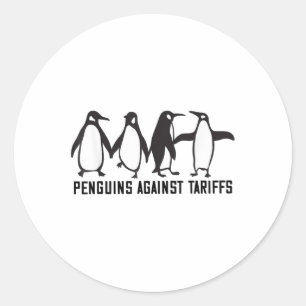 Vintage Penguins Protest Against Funny Penguins Ta Classic Round Sticker