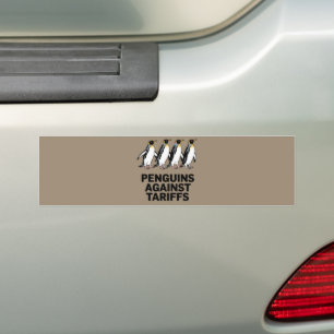Vintage Penguins Protest Against Tariffs Funny Bumper Sticker