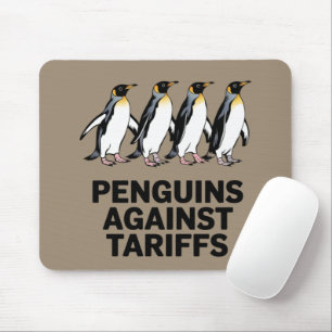Vintage Penguins Protest Against Tariffs Funny  Mouse Mat