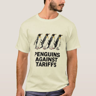 Vintage Penguins Protest Against Tariffs Funny  T-Shirt