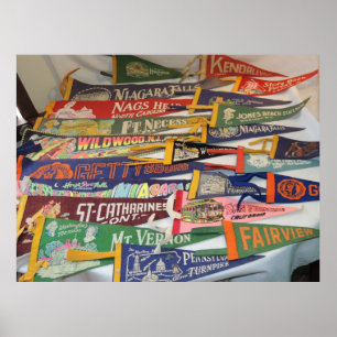 Vintage Pennants (Gettysburg, Niagra Falls, MORE) Poster