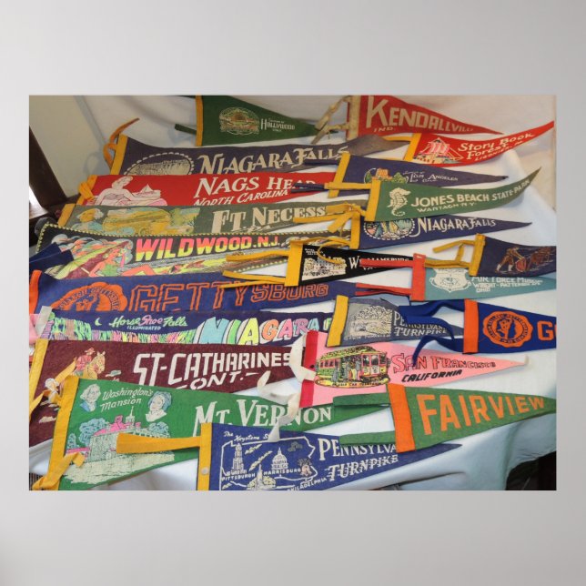 Vintage Pennants (Gettysburg, Niagra Falls, MORE) Poster (Front)