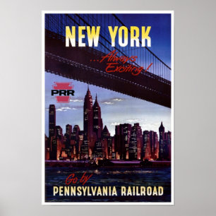 Vintage Pennsylvania Railroad to New York Poster