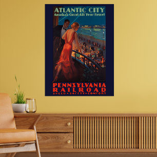 VINTAGE PENNSYLVANIA RAILROAD TRAVEL POSTER