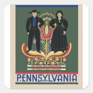 Vintage Pennsylvania Travel Square Sticker