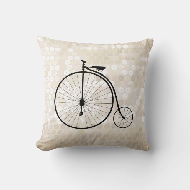 Vintage Penny-Farthing Bicycle Cushion (Front)