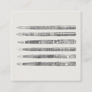 Vintage Pens Newspaper Art Illustration Enclosure Card