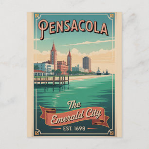 Vintage Pensacola Florida Retro Travel Holiday Postcard