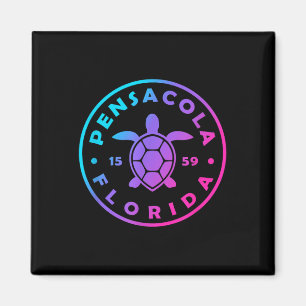 Vintage Pensacola Florida Sea Turtle Tie Dye Beach Magnet