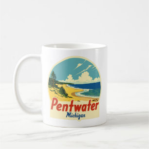 Vintage Pentwater Michigan  Coffee Mug