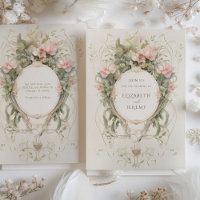 Vintage Peonies Pastel Floral Rococo Wedding