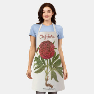 Vintage Peonies, Peony Flowers by Basilius Besler Apron