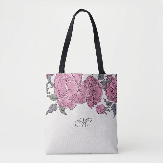 Vintage Peonies Tote Bag (Front)