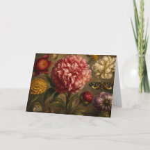 Vintage Peony and Butterfly Botanical Oil Painting