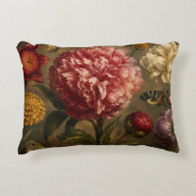 Vintage Peony and Butterfly Botanical Oil Painting