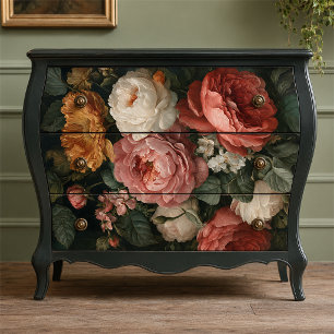 Vintage Peony and Garden Rose Floral Decoupage Tissue Paper