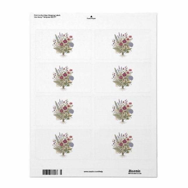"Vintage Peony and Hydrangea Bouquet with Roots  (Full Sheet)