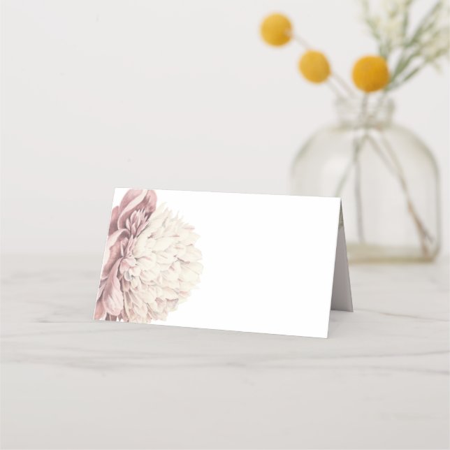 Vintage Peony Botanical Wedding place card (Front)