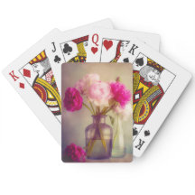 Vintage Peony Bouquet in Glass Vases