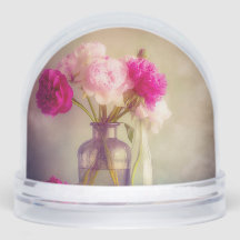 Vintage Peony Bouquet in Glass Vases