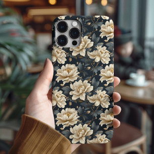 Vintage Peony Floral Elegant Dark Botanical iPhone 16 Pro Case