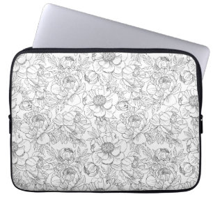 Vintage Peony Floral Pattern Laptop Sleeve