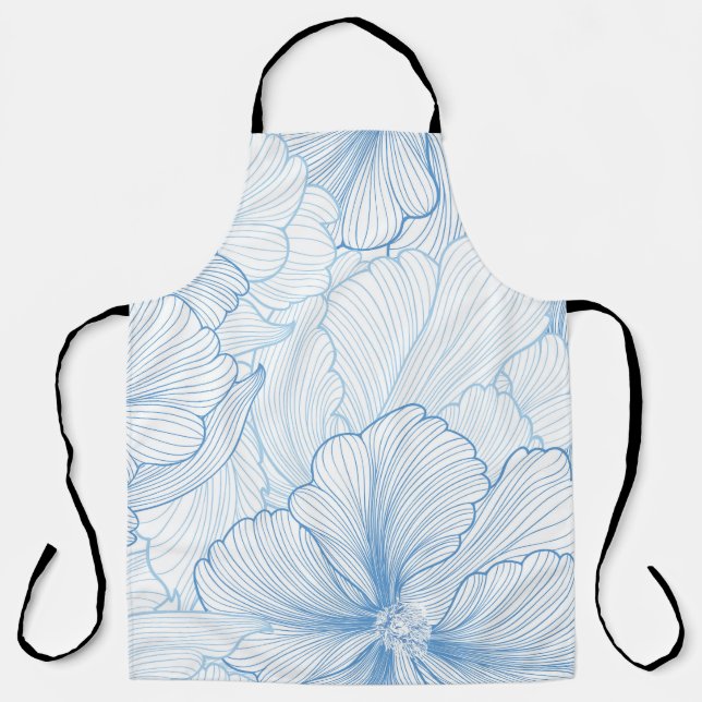 Vintage Peony: Floral Seamless Pattern Apron (Front)