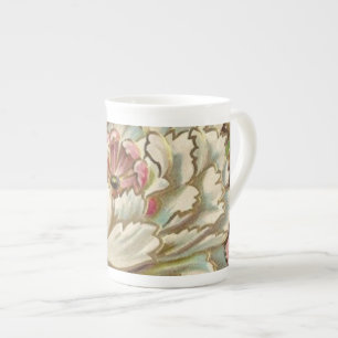 Vintage Peony Flower Bone China Mug