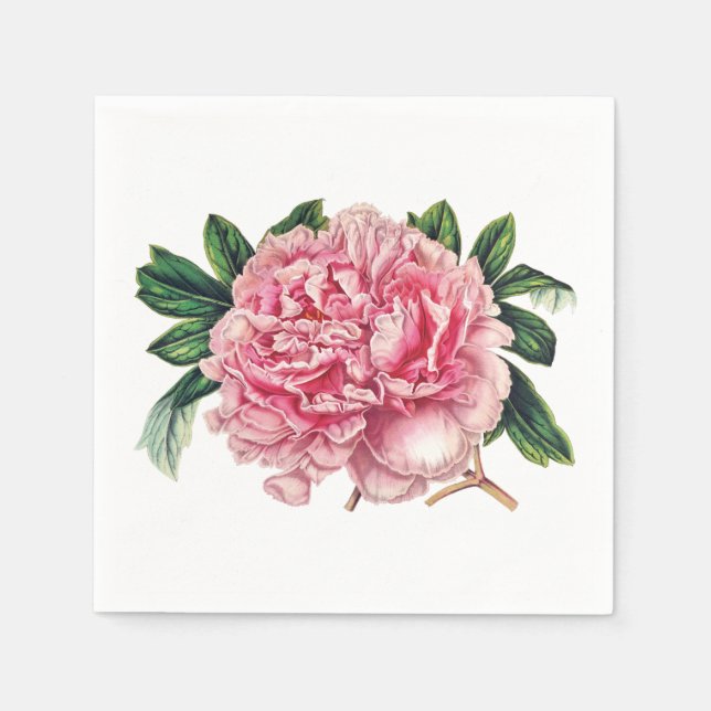 Vintage Peony Napkin (Front)