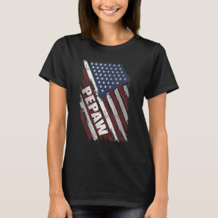 Vintage Pepaw American Flag July 4th Grandpa Dad M T-Shirt