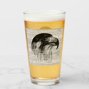 Vintage Peregrine Falcon illustration Glass