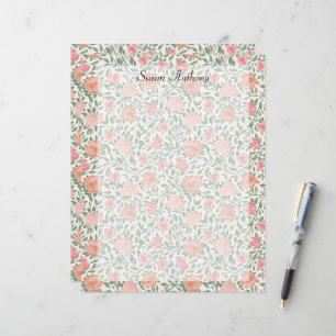 Vintage Perfect Pink & Peach Roses Paper