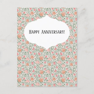 Vintage Perfect Pink & Peach Roses Postcard