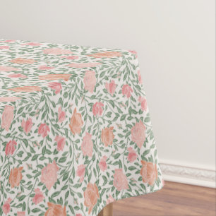 Vintage Perfect Pink & Peach Roses Tablecloth