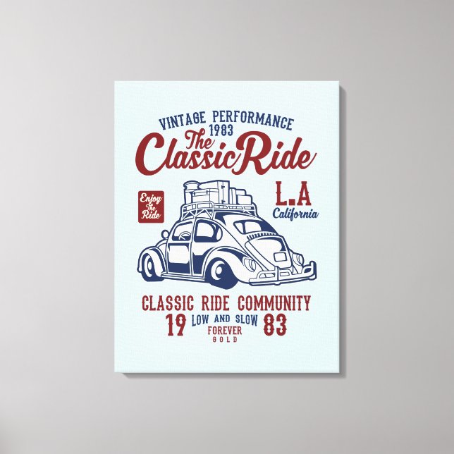 Vintage Performance the Classic Ride Canvas Print (Front)