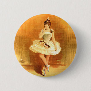 Vintage Performing Arts Poster Ballerina Girl 1890 6 Cm Round Badge