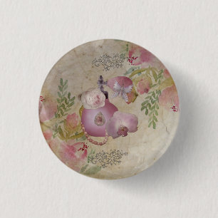 vintage perfume 3 cm round badge