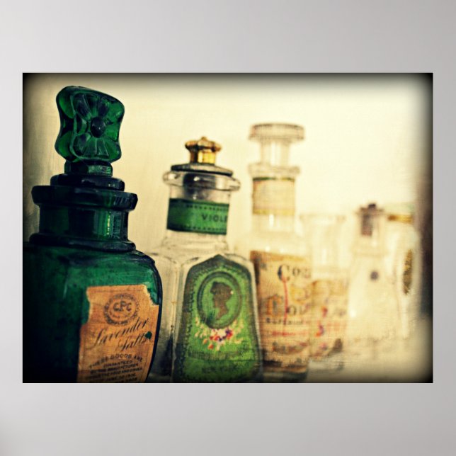 Vintage Perfume Bottle Still Life Poster (Front)